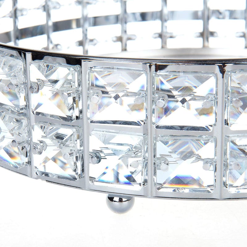 Feyarl Crystal Perfume Vanity Makeup Tray Mirrored Ornate Jewelry Trinket Tray Organizer Sparkly Bling Cosmetic Skin Care Decorative Tray with Glass Bottom Surface for Home Decor Dresser Desktop - Image 5